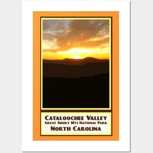 Vintage Travel Cataloochee Valley Sunset Posters and Art